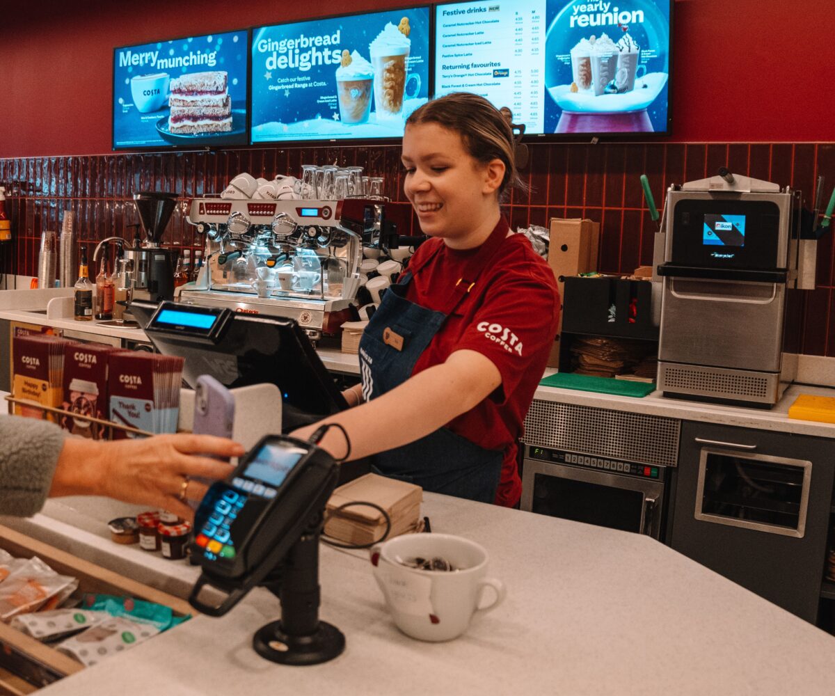 Hospitality payment solutions at Costa Coffee
