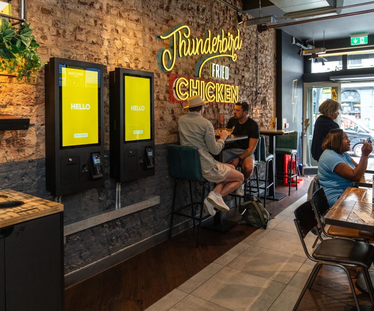 self-service kiosks at Thunderbird Chicken restaurant